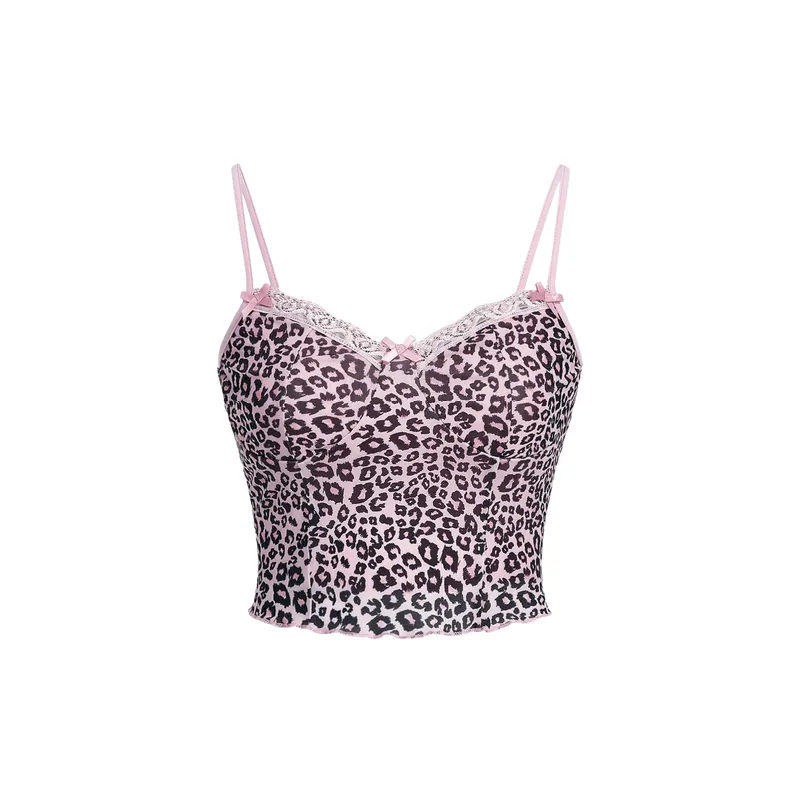 Funky Leopard Print Polyester Vest Women-0