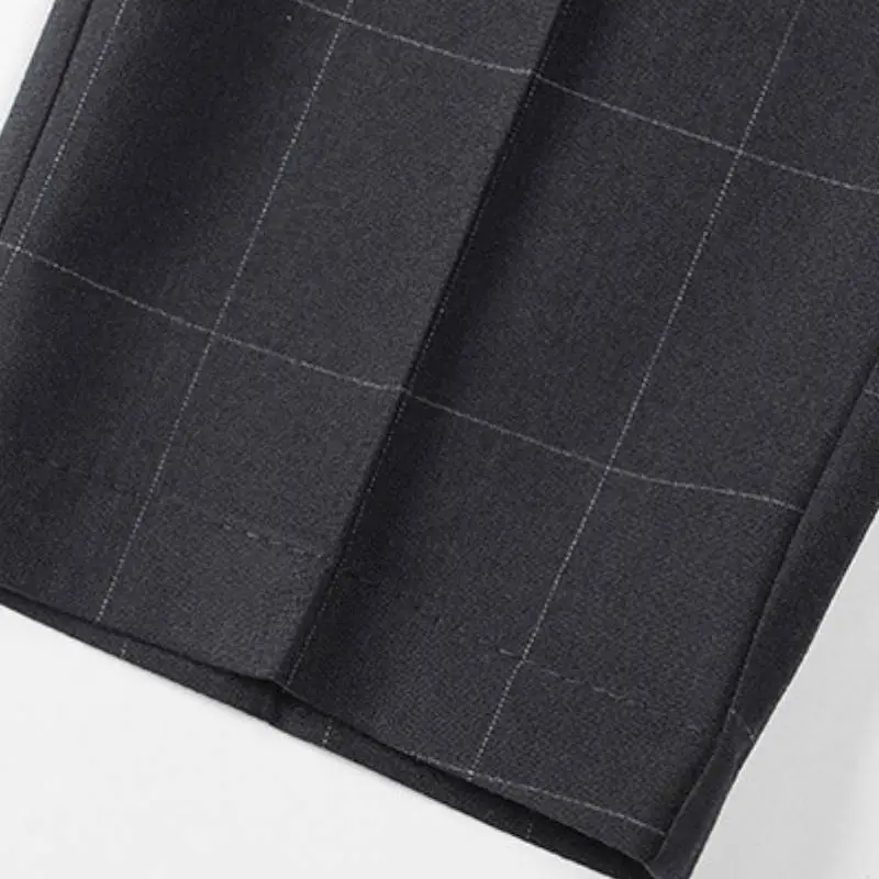 Fashionable Plaid Blended Synthetic Fabrics Suit Trousers-5