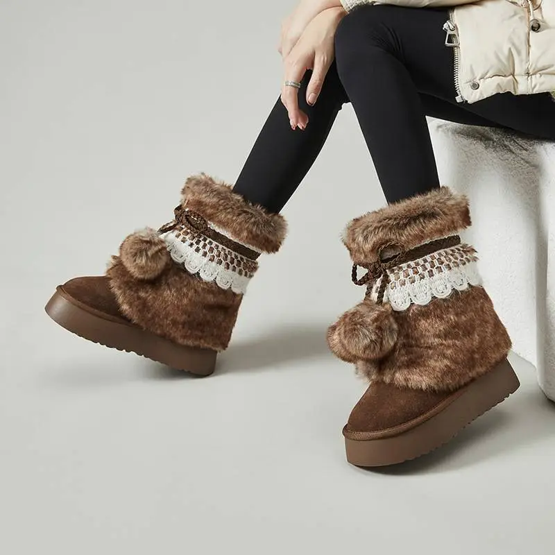 Vintage Warm Snow Boots-4