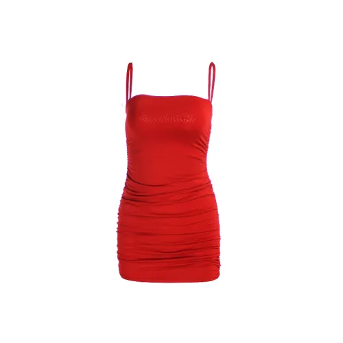 Sexy Plain Elastic Polyester Slip Dress Women