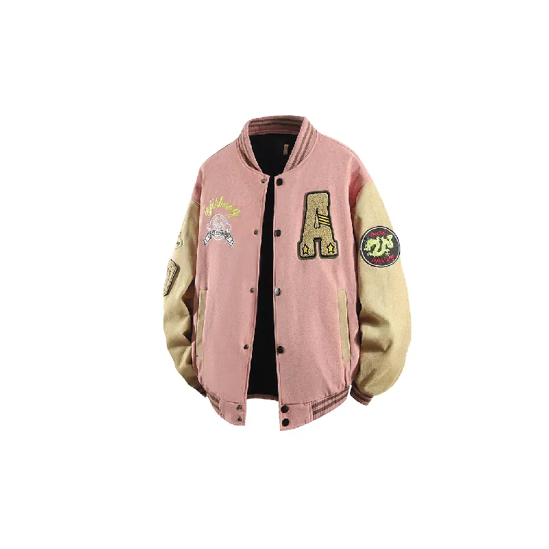 Retro Casual Corduroy Baseball Jersey-6