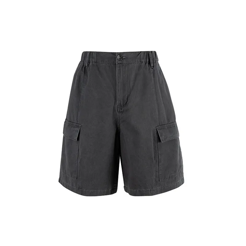 Simple Large Pockets 100% Cotton Casual Shorts-0
