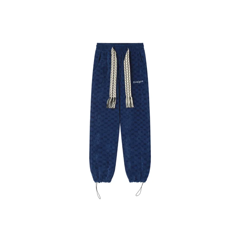 Woven Drawstring Decorative Ankle Pants-0