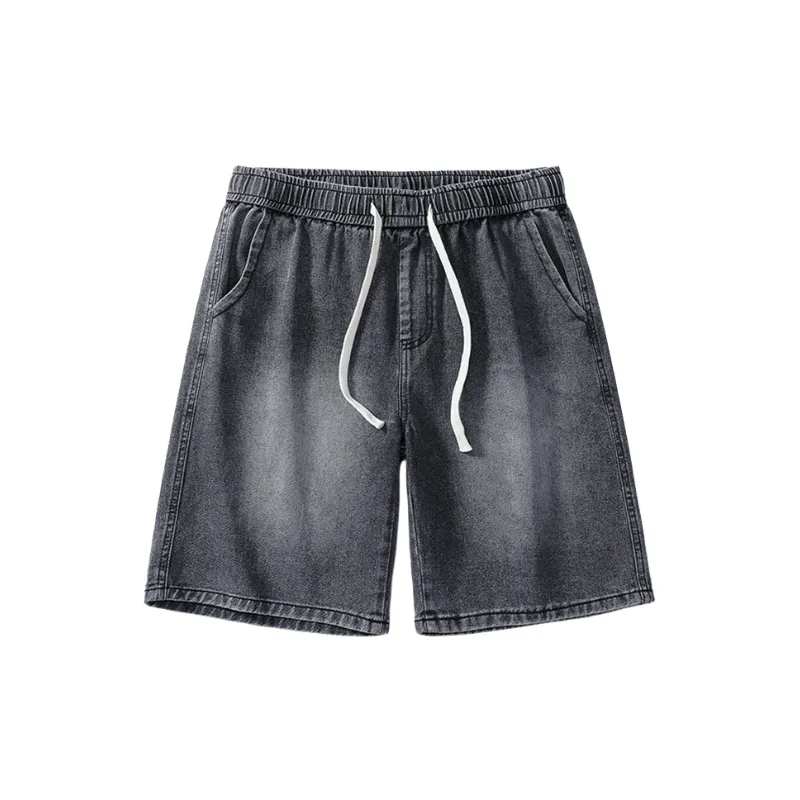 Loose Simple Baggy Denim Shorts Unisex-0