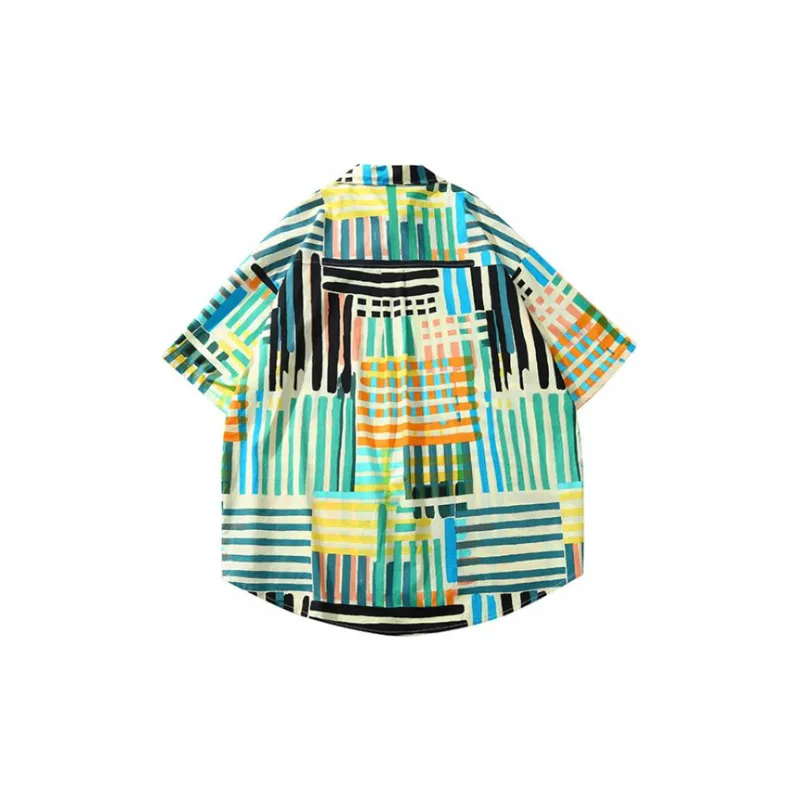 New Color Striped Loose Shirt-1