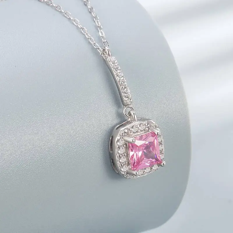Funky Geometric Necklace Women-3