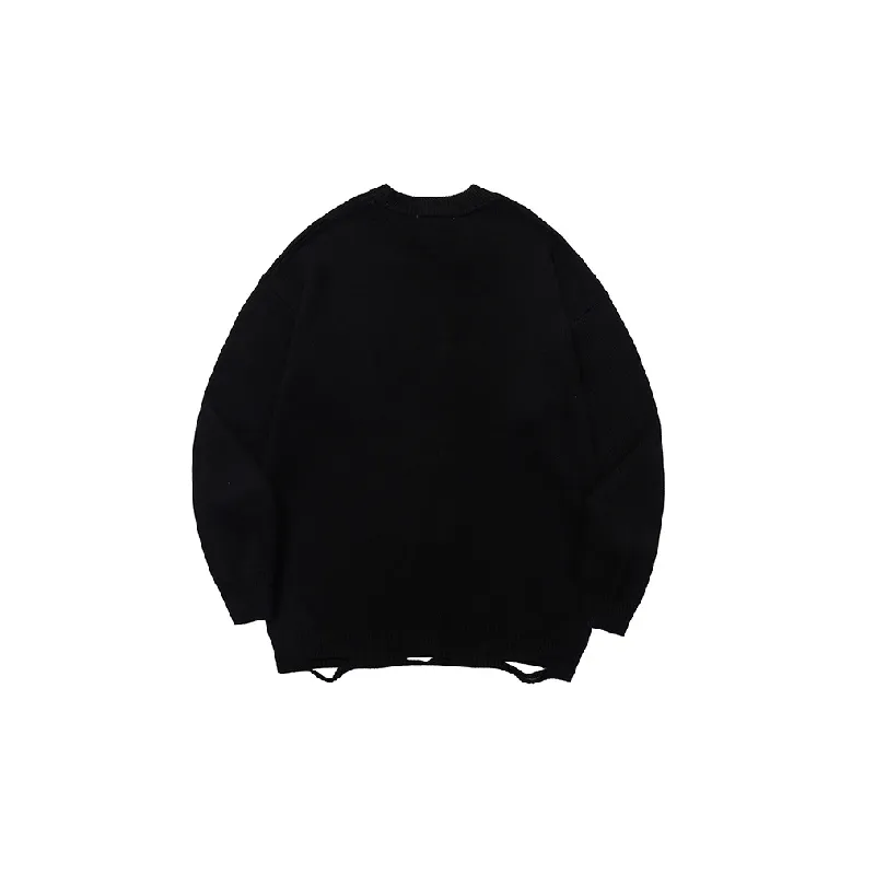 Retro Washed Loose Cotton Sweater-3