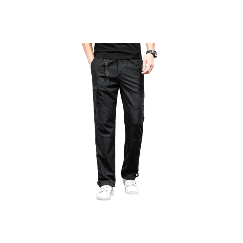 Basics Plain Blended Synthetic Fabrics Hard Shell Pants-2