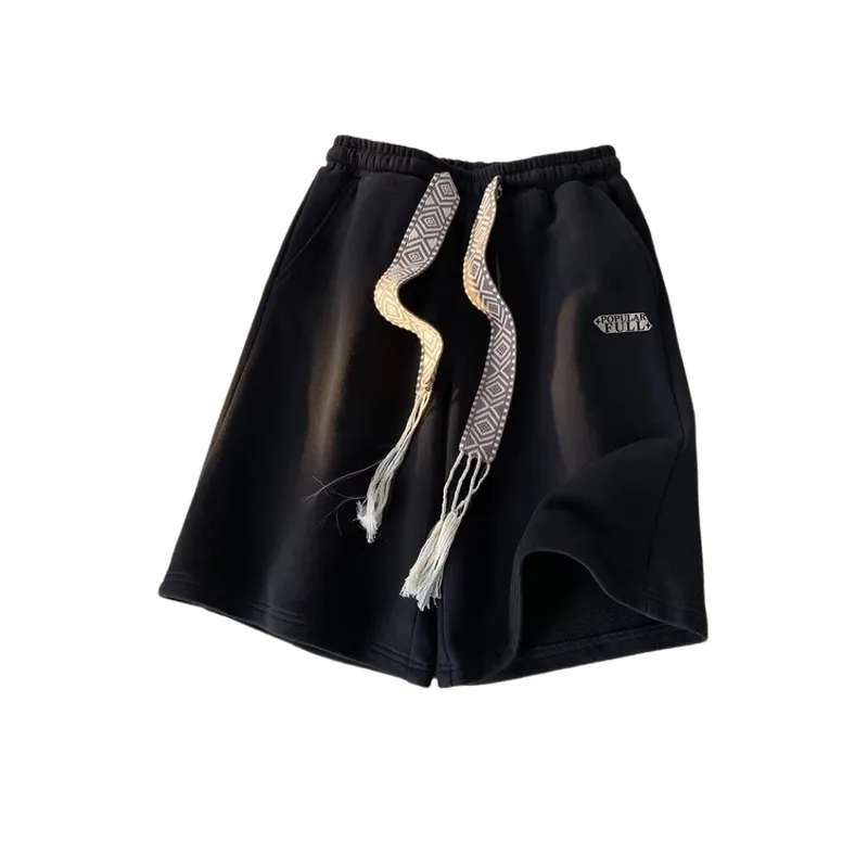 Trend Drawstring Printed Shorts-2