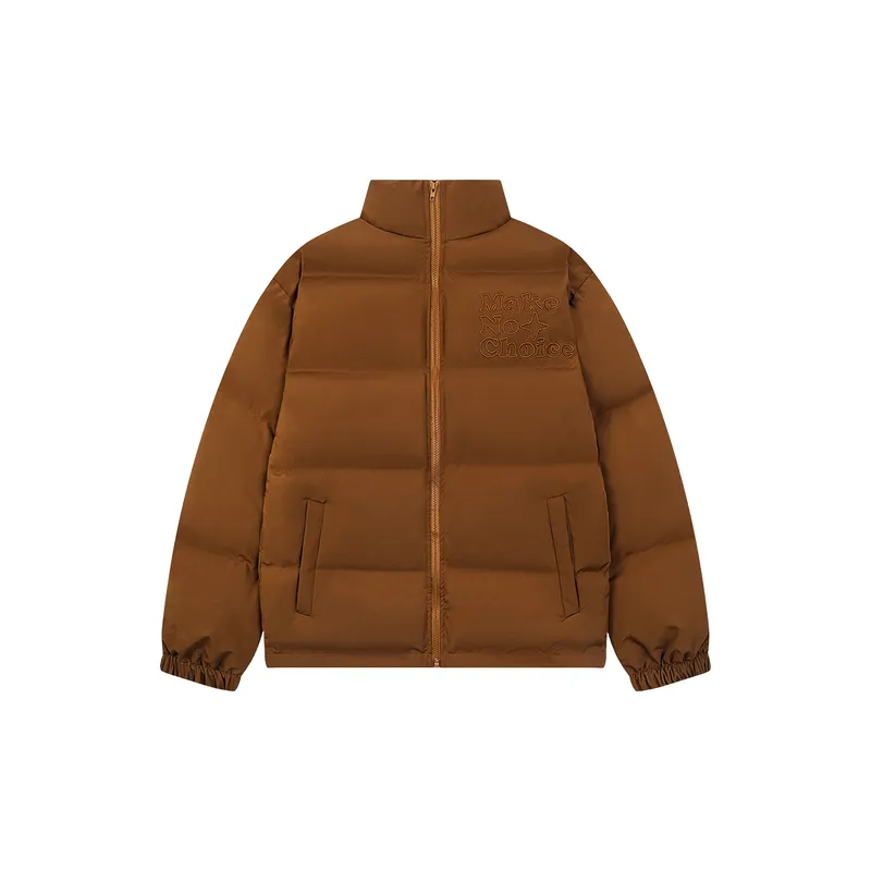 Plain Loose Blended Synthetic Fabrics Quilted Jacket-3