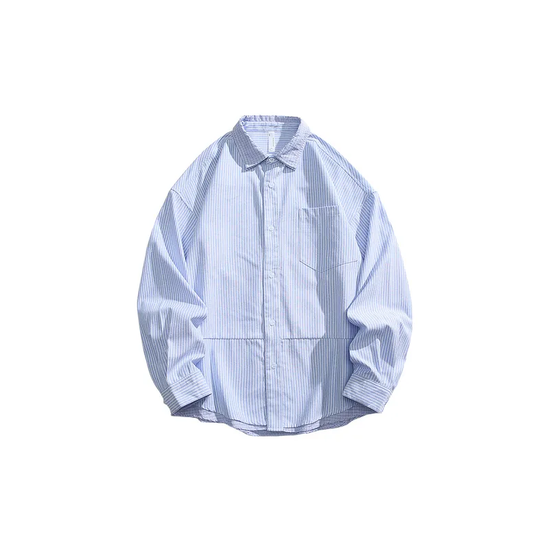 Simple Loose Cotton Blended Fabric Shirt-3