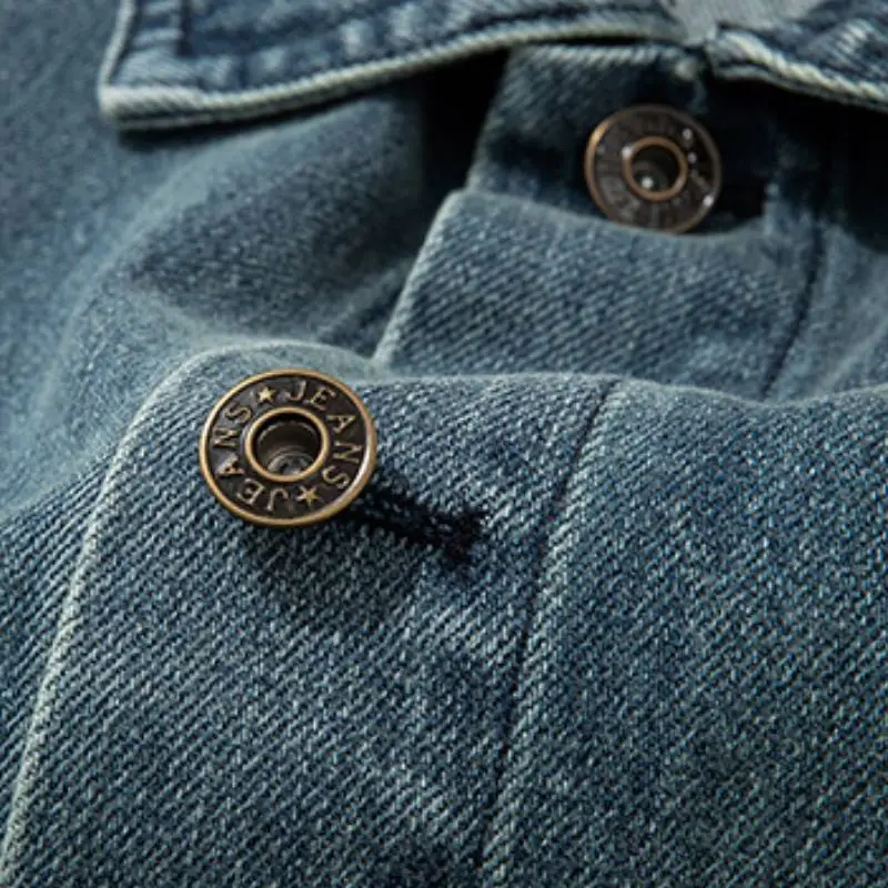 Simple Washed Blended Synthetic Fabrics Jacket-4