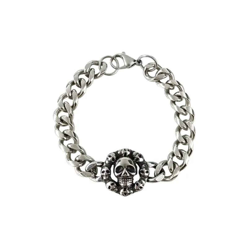 Domineering Skull Halloween Retro Punk Hip hop Bracelet-0