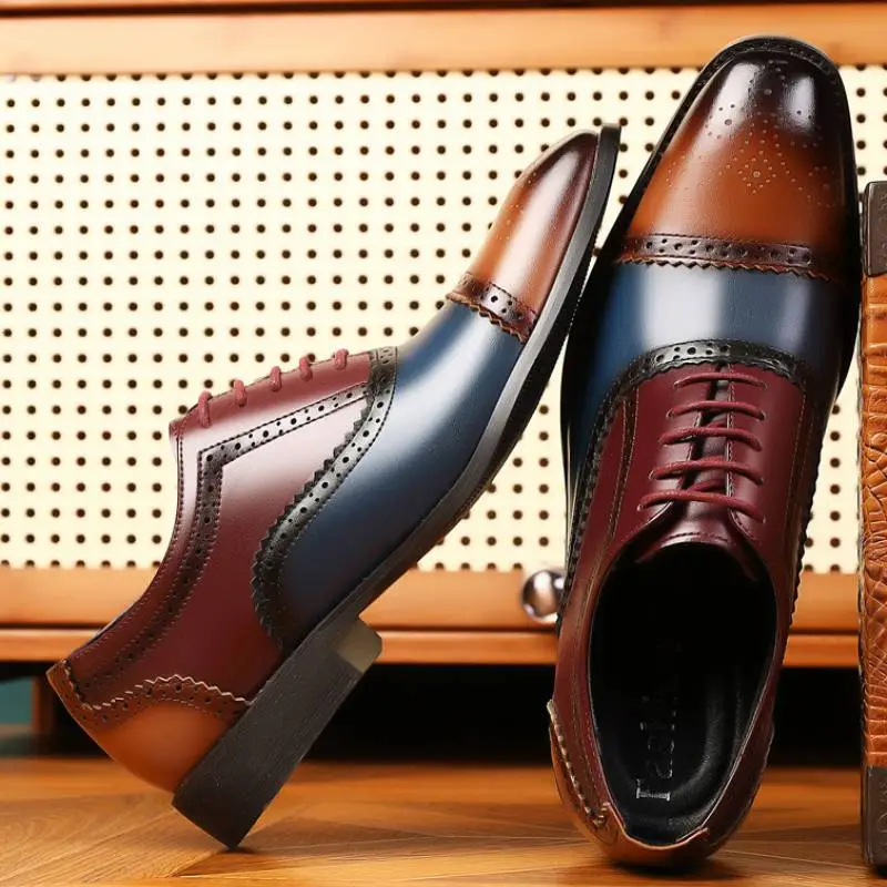 Business Contrast Color Dress Shoes-8