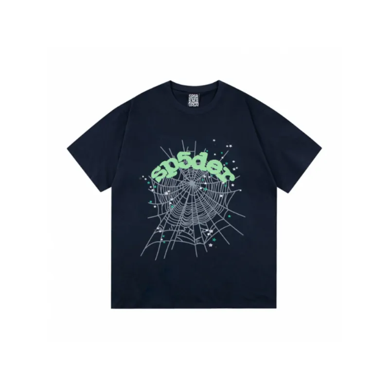 Spider Web Printing Loose Cotton T-shirt-8