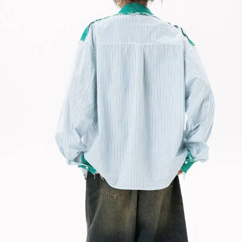 Retro Loose Long Sleeve Denim Jacket-3