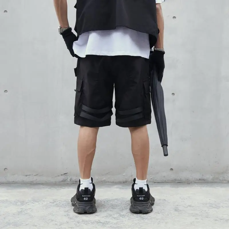 Fashionable Loose Blended Synthetic Fabrics Cargo Shorts-3