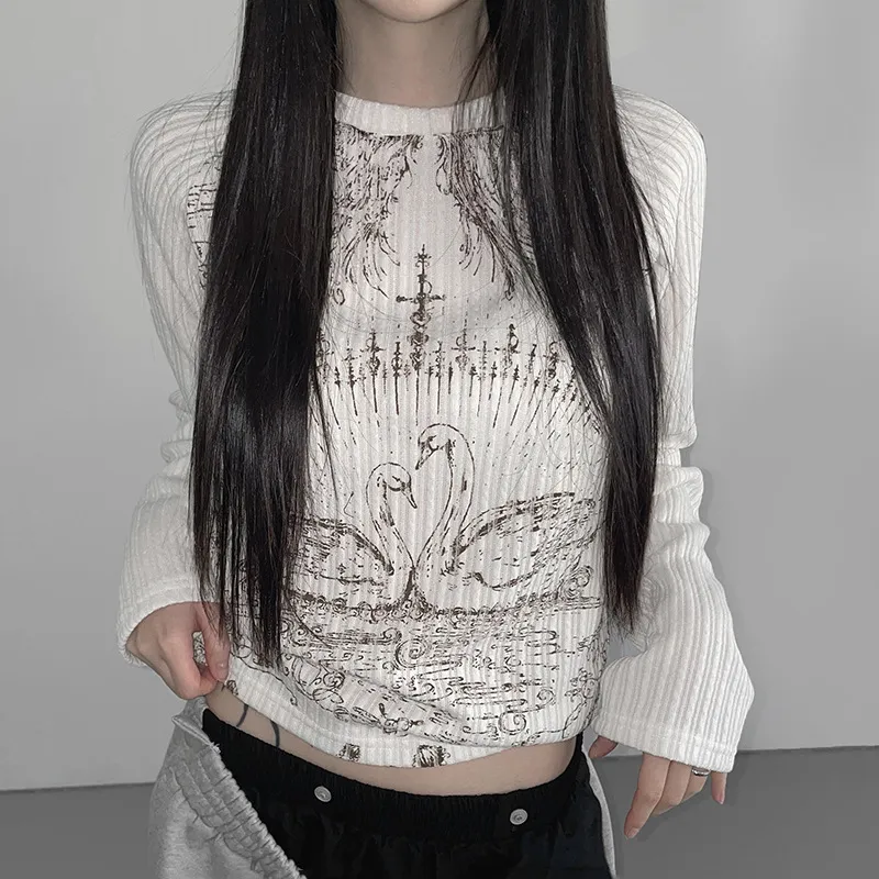 Retro Glamorous Ribbed Fabric T Shirt-1