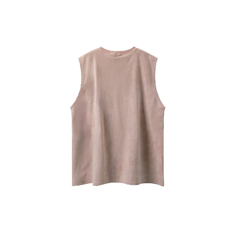 Retro Letter Blended Synthetic Fabrics Vest-9