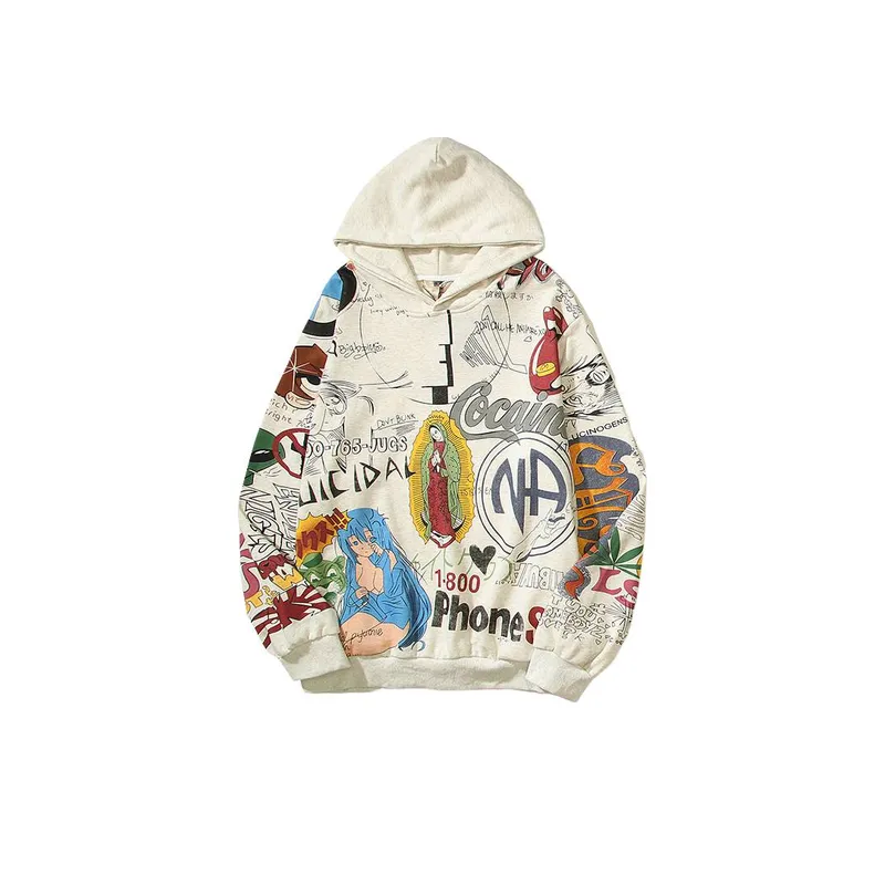 Religious Oil Painting Hand painted Graffiti Hoodie