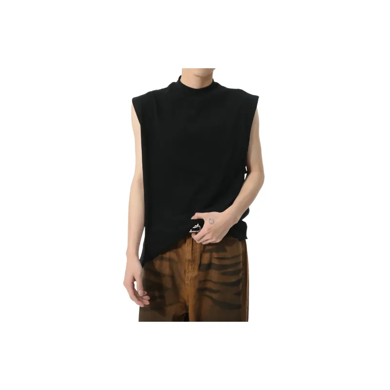 Loose Plain Cotton Vest-5