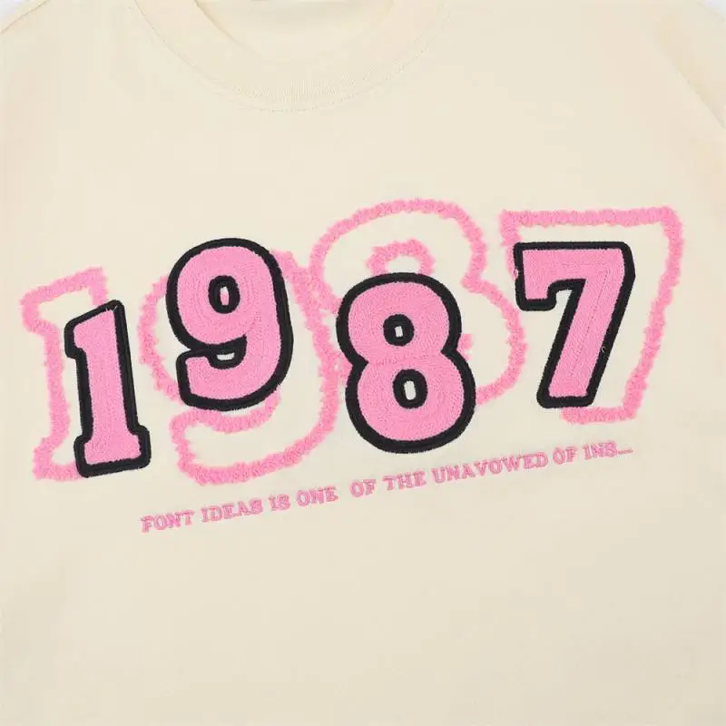 Casual Embroidered 100% Cotton T Shirt Unisex-2