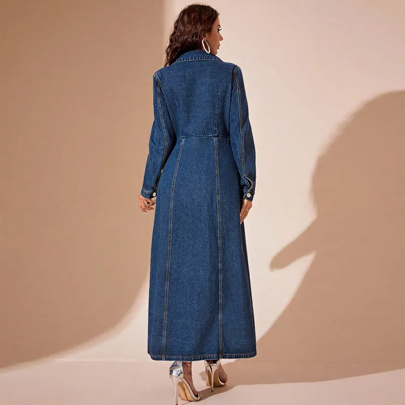 Casual Loose Denim Dress Women-3