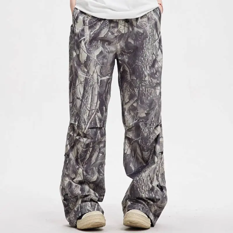 Retro Casual Polyester Cargo Pants-2