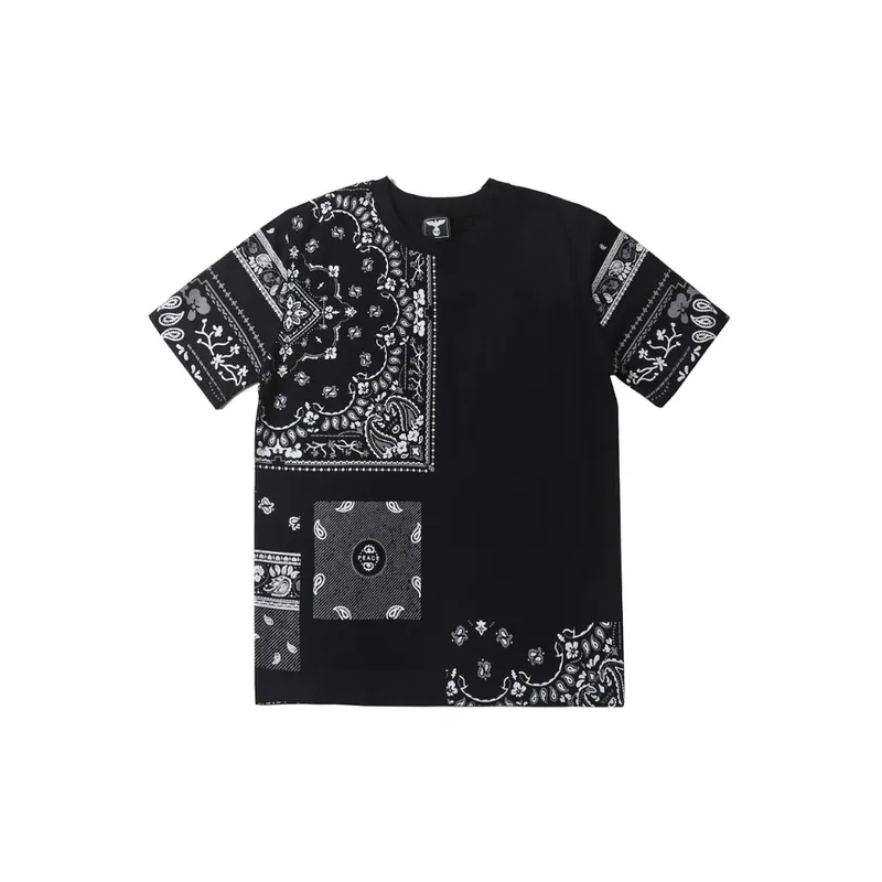 Niche Cashew Flower Printed Half sleeved T shirt-0