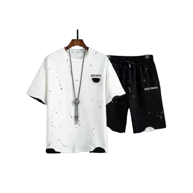 Plus Size Five Point Shorts And T Shirt Set-0