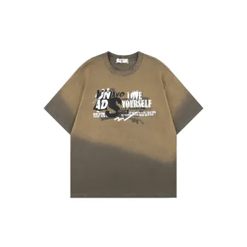 Fashionable Ombre Combed Cotton T Shirt