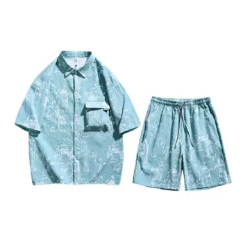 Five Point Sleeve Shirt And Pants Large Size Set
