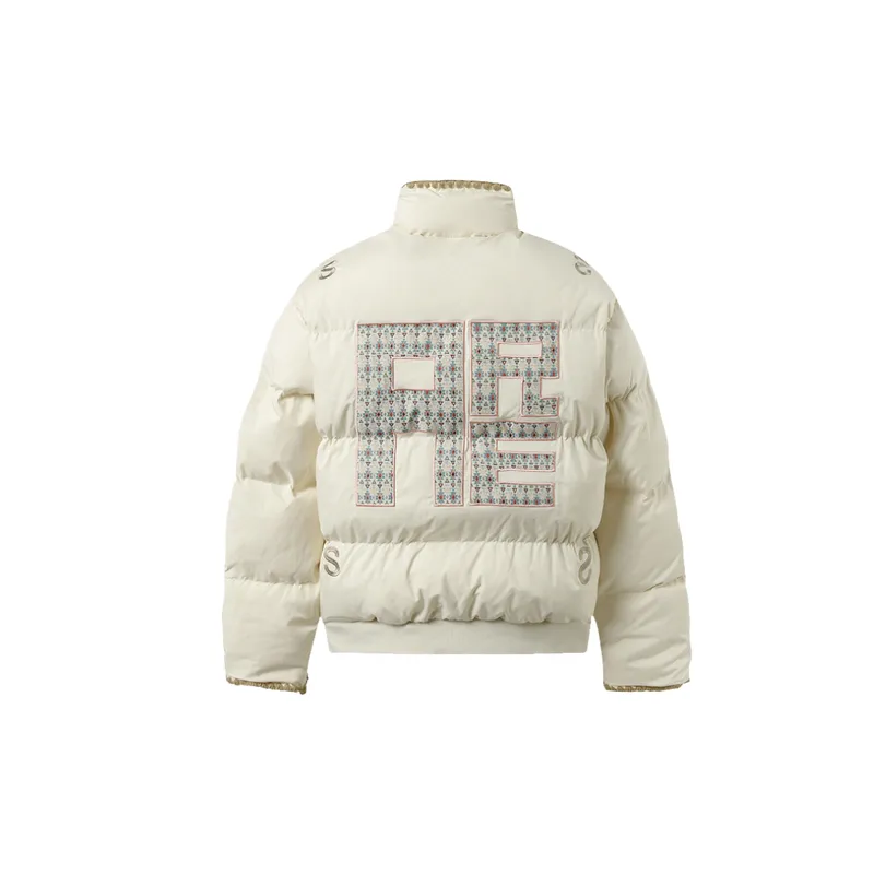 Simple Letter Plaid Quilted Jacket-1