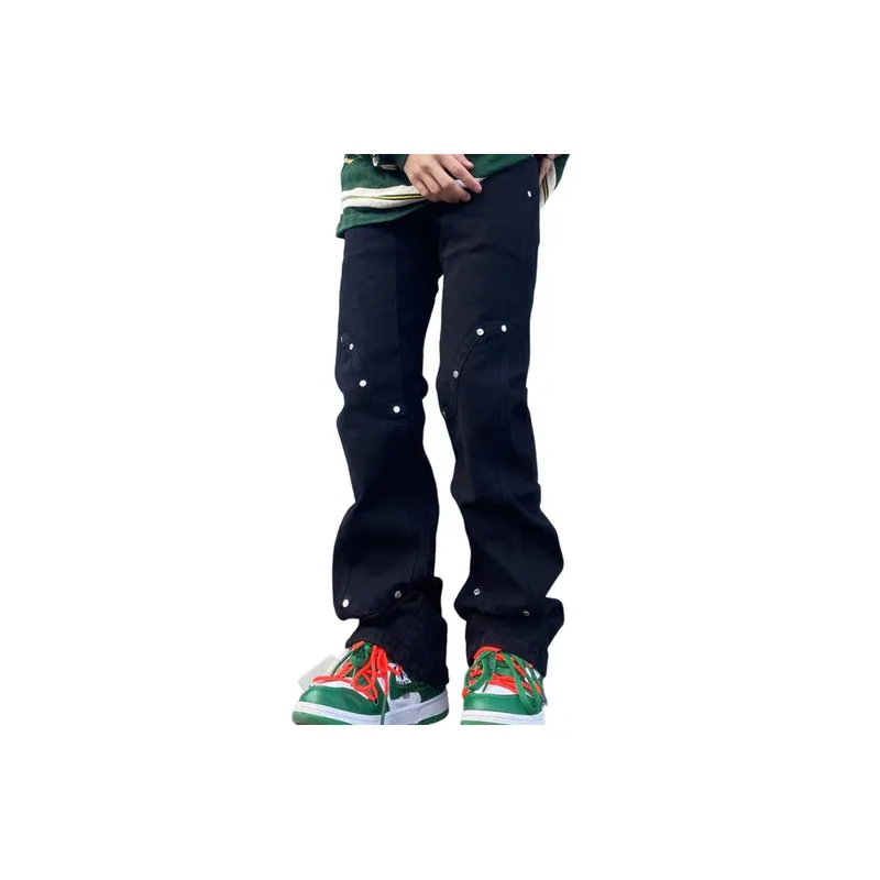 Trendy Cross Border Rivet Jeans-0