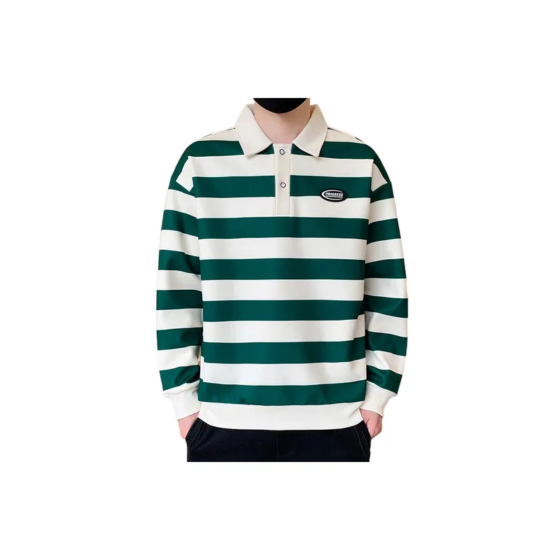 Casual Striped Polyester Sweatshirt-0