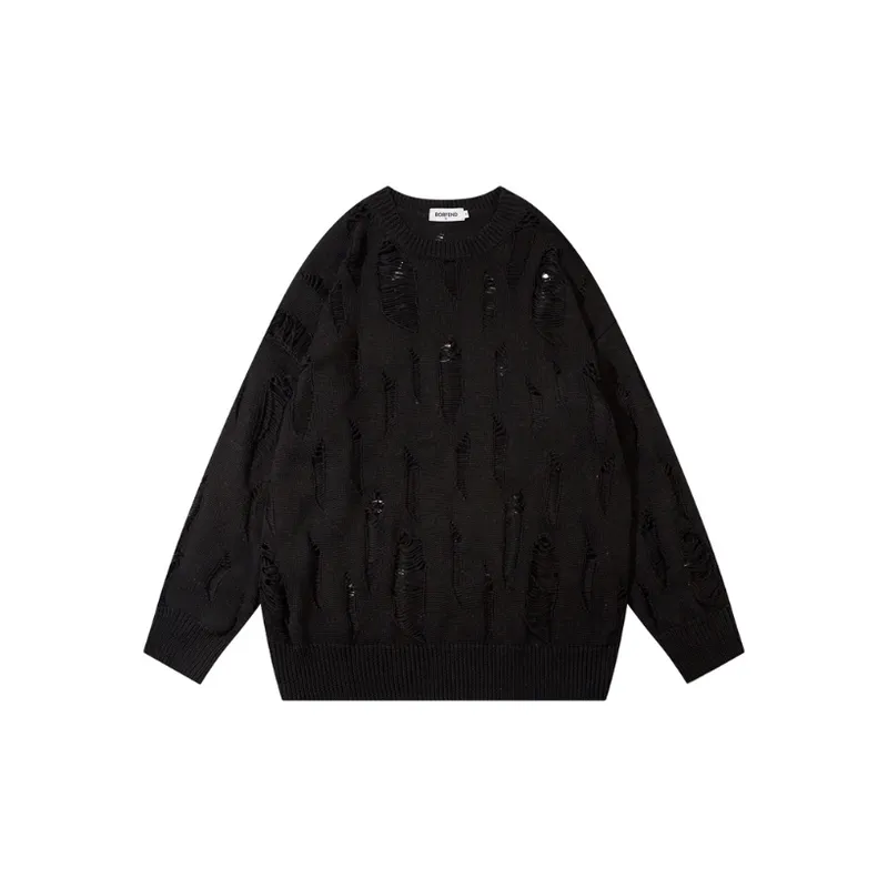 High Street Design Sense Beggar's Ripped Sweater-4