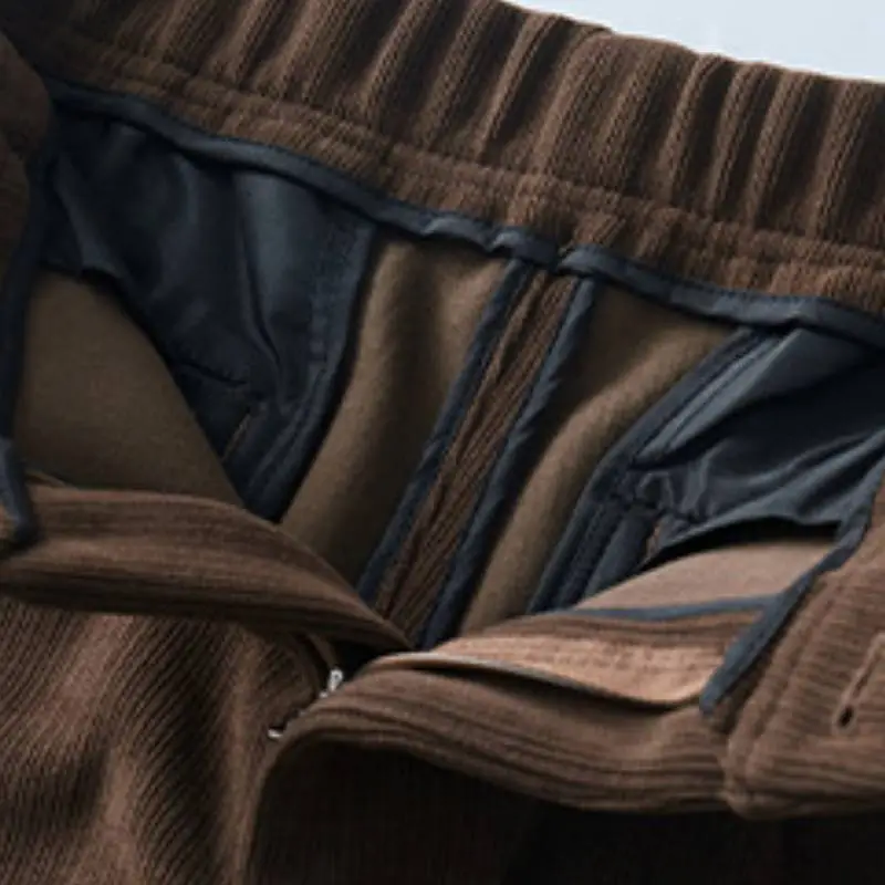 Simple Plain Blended Synthetic Fabrics Casual Pants-7