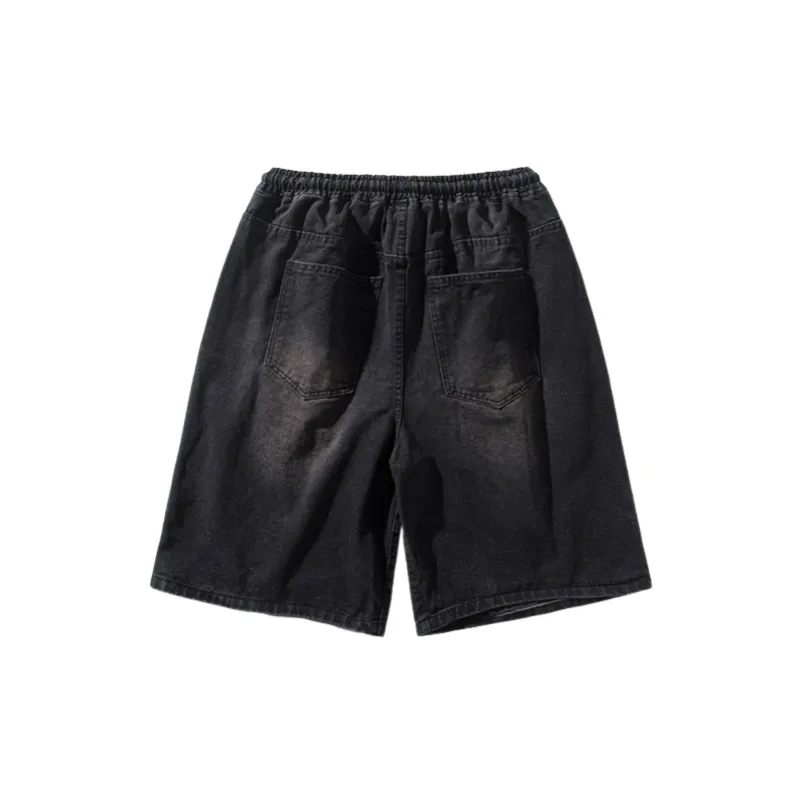 Fashionable Ripped Denim Shorts-11