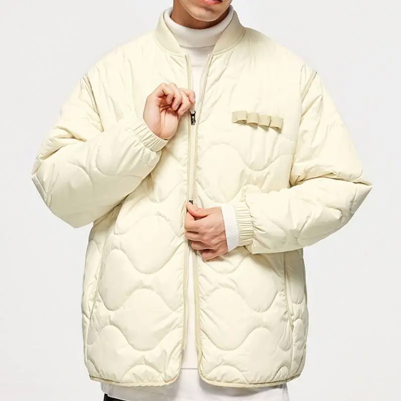 Loose Plain Quilted Jacket-2