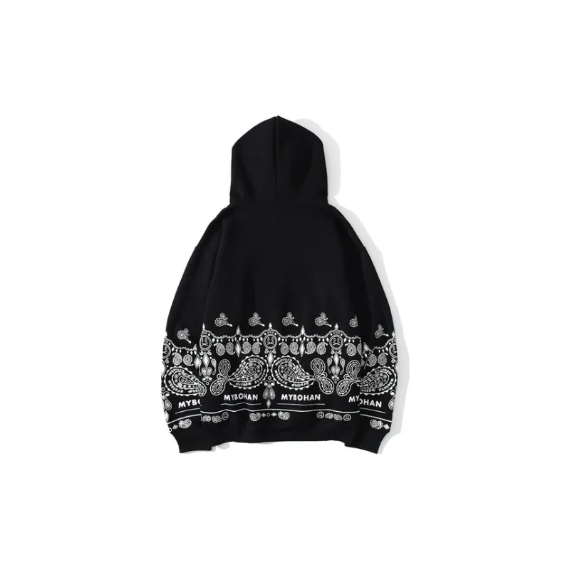 Cashew Flower Print Plus Velvet Sweatshirt-1