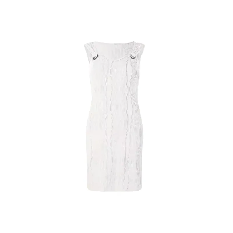 Simple Plain Polyester Dress Women-0