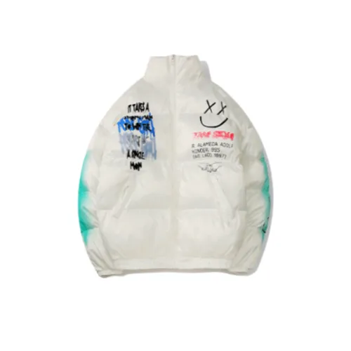 High Street Graffiti Spray Paint Cotton-padded Jacket