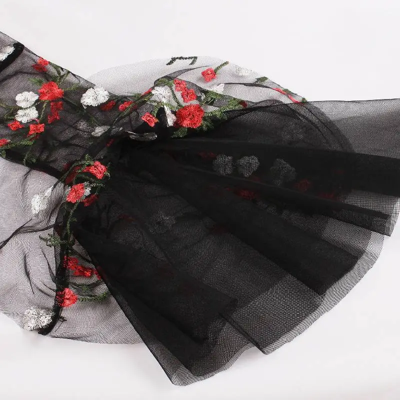 Retro Embroidered Polyester Dress Women-3