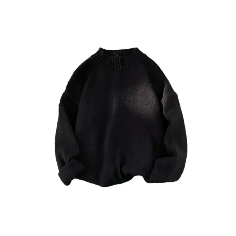 Casual Plain Long Sleeve Sweater-0
