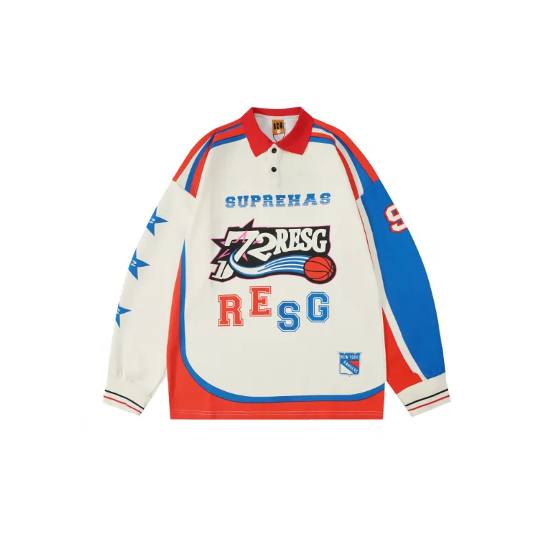 Retro Loose Long Sleeve Polo-2