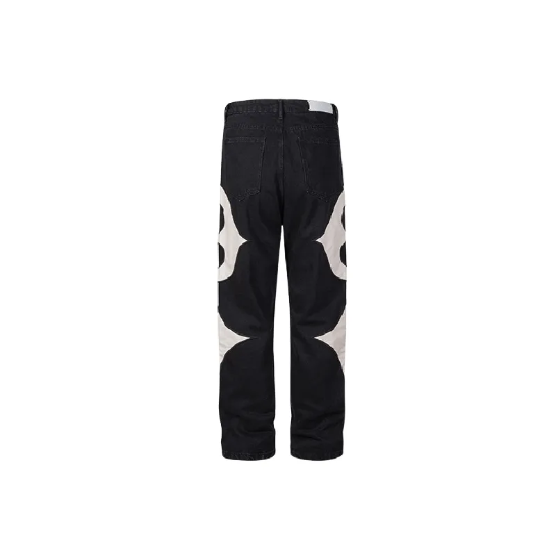 Trendy Washed Embroidered Jeans-1