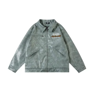 Hiphop Street Embroidered Alphabet Personalized Fashion Vintage Jacket