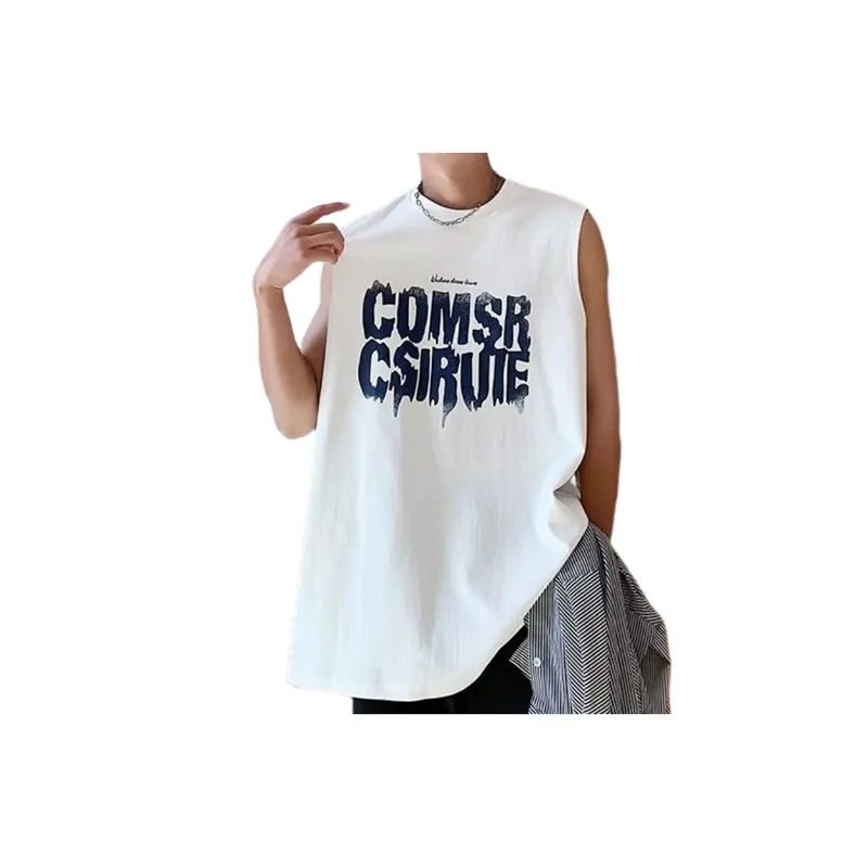 Loose Casual Sleeveless T Shirt Vest-0