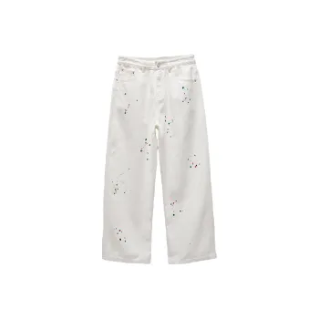 Casual Plain Cotton Fabric Casual Pants