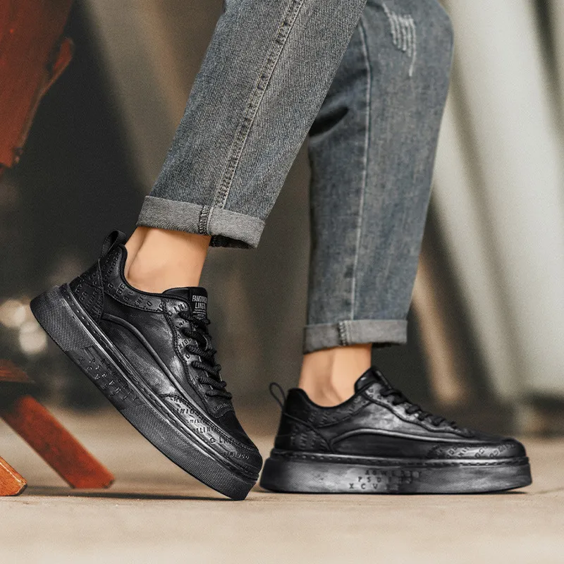 Retro Distress Stylish Skateboarding Shoes-1